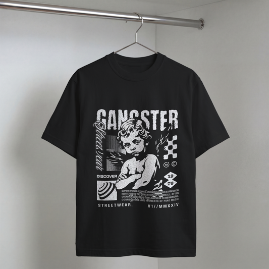 Erkek Baskılı Özel Yıkamalı Kumaş Oversize T-shirt