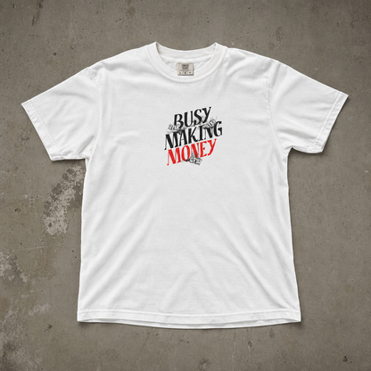 "Looking For Money, Not Love" Grafik Baskılı Siyah Oversize Tişört