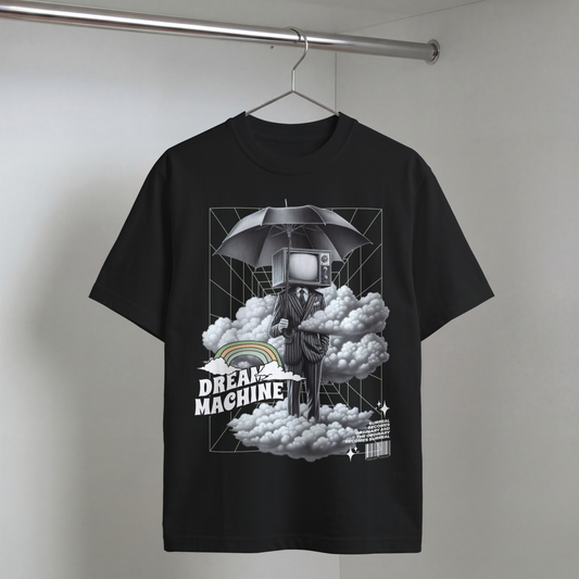Erkek Baskılı Özel Yıkamalı Kumaş Oversize T-shirt