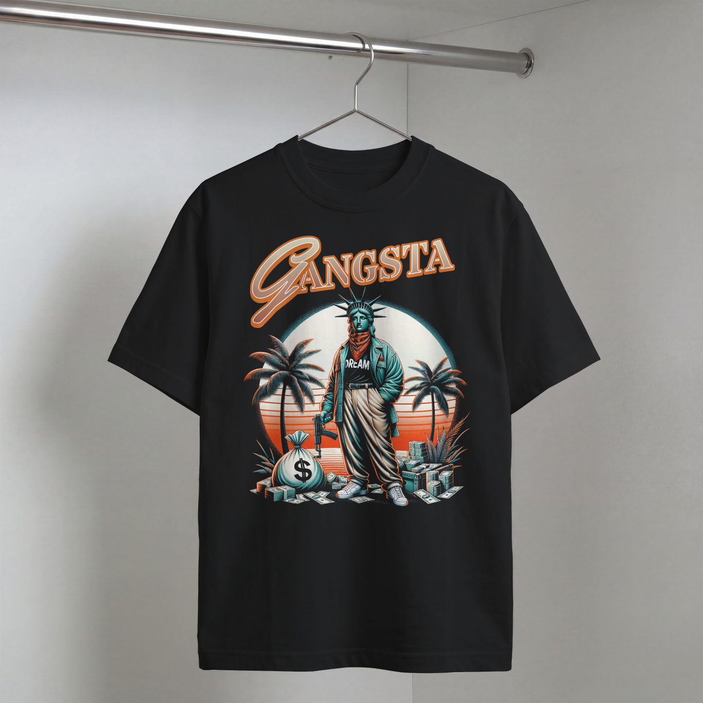 Erkek Baskılı Özel Yıkamalı Kumaş Oversize T-shirt