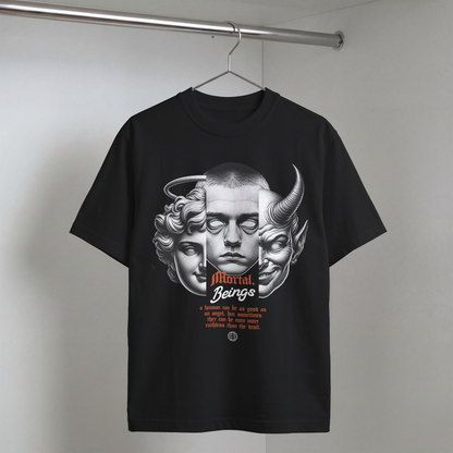 Erkek Baskılı Özel Yıkamalı Kumaş Oversize T-shirt