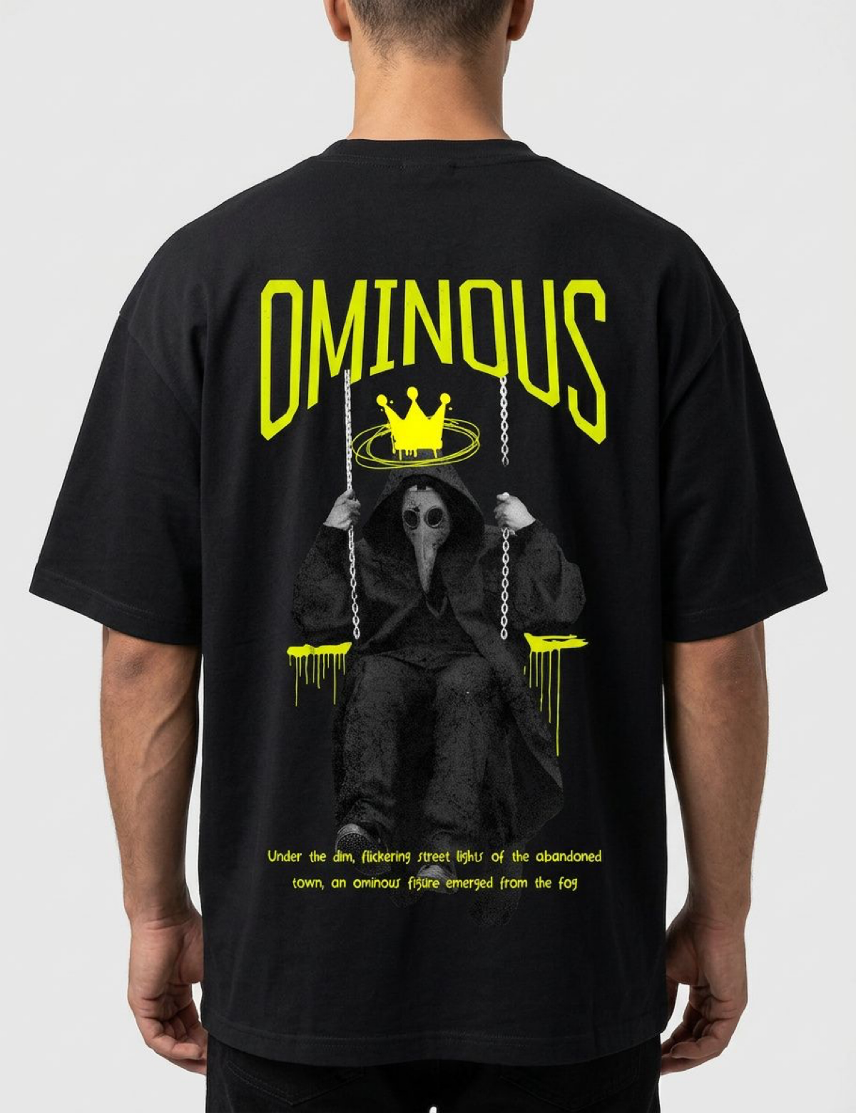 Erkek Baskılı Özel Yıkamalı Kumaş Oversize T-shirt