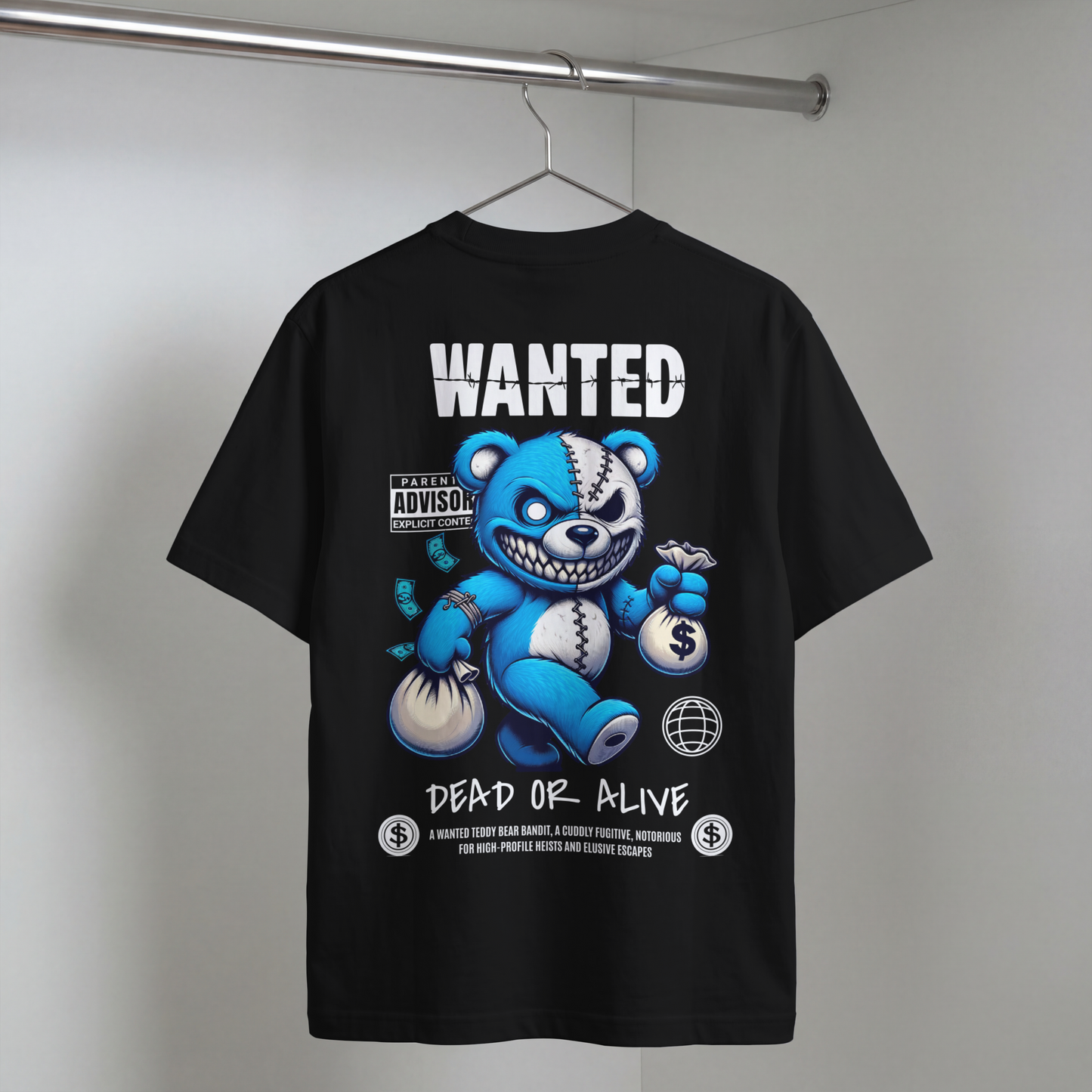 Erkek Baskılı Özel Yıkamalı Kumaş Oversize T-shirt