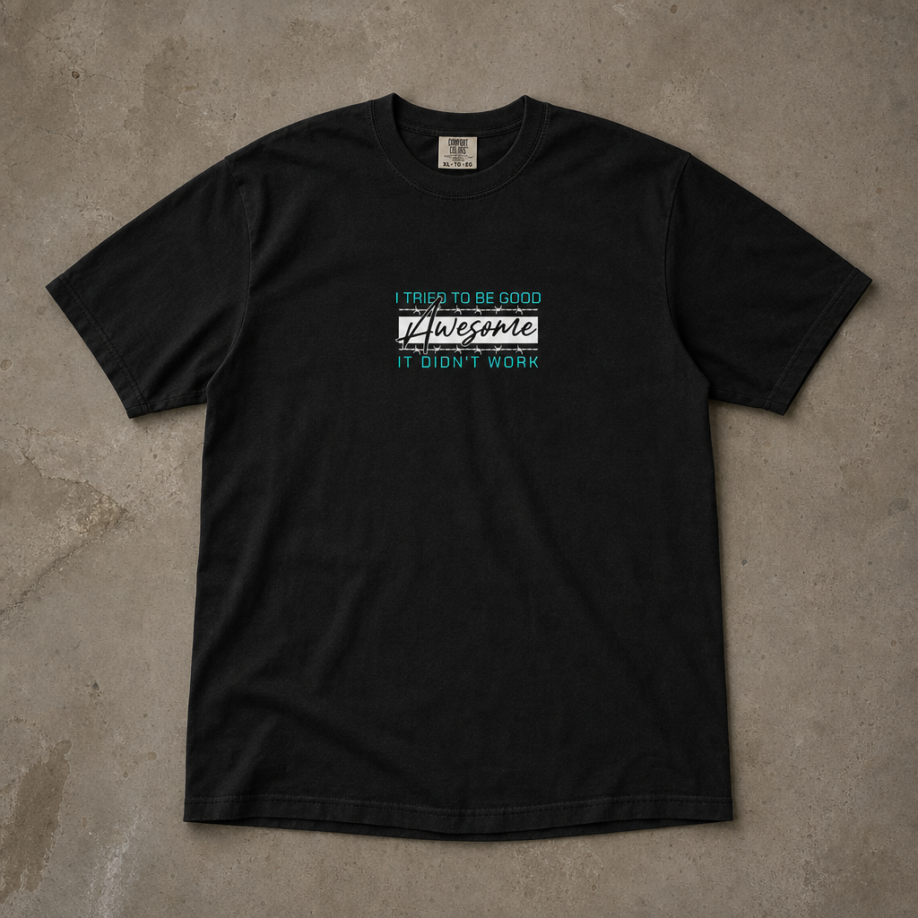 "Ctrl+Alt+Forget" Sırt Baskılı Siyah Oversize Tişört