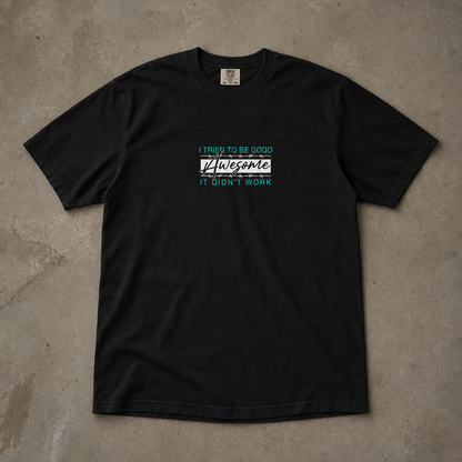 "Ctrl+Alt+Forget" Sırt Baskılı Siyah Oversize Tişört